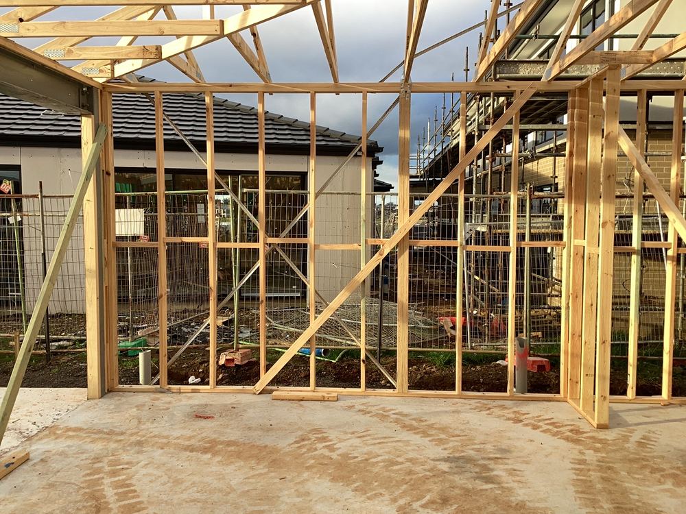 Bracing and tie-down at frame stage in Deanside