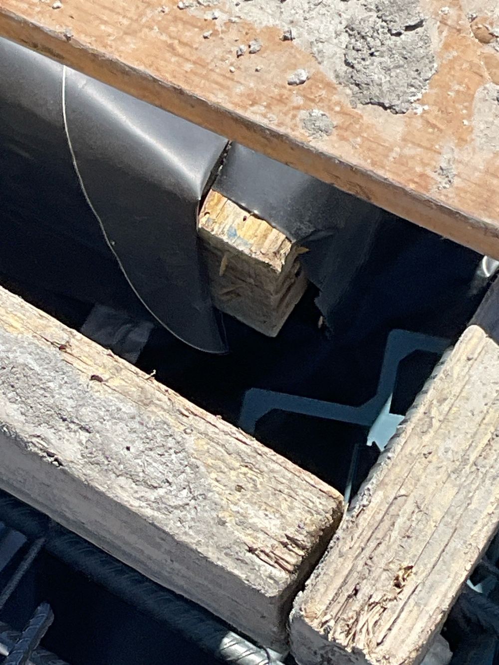 Punctures in the vapour barrier left without polyethylene patches and tape, found during a slab pre-pour inspection in Hoppers Crossing
